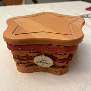 Longaberger Star Basket with Red and Tan Weave